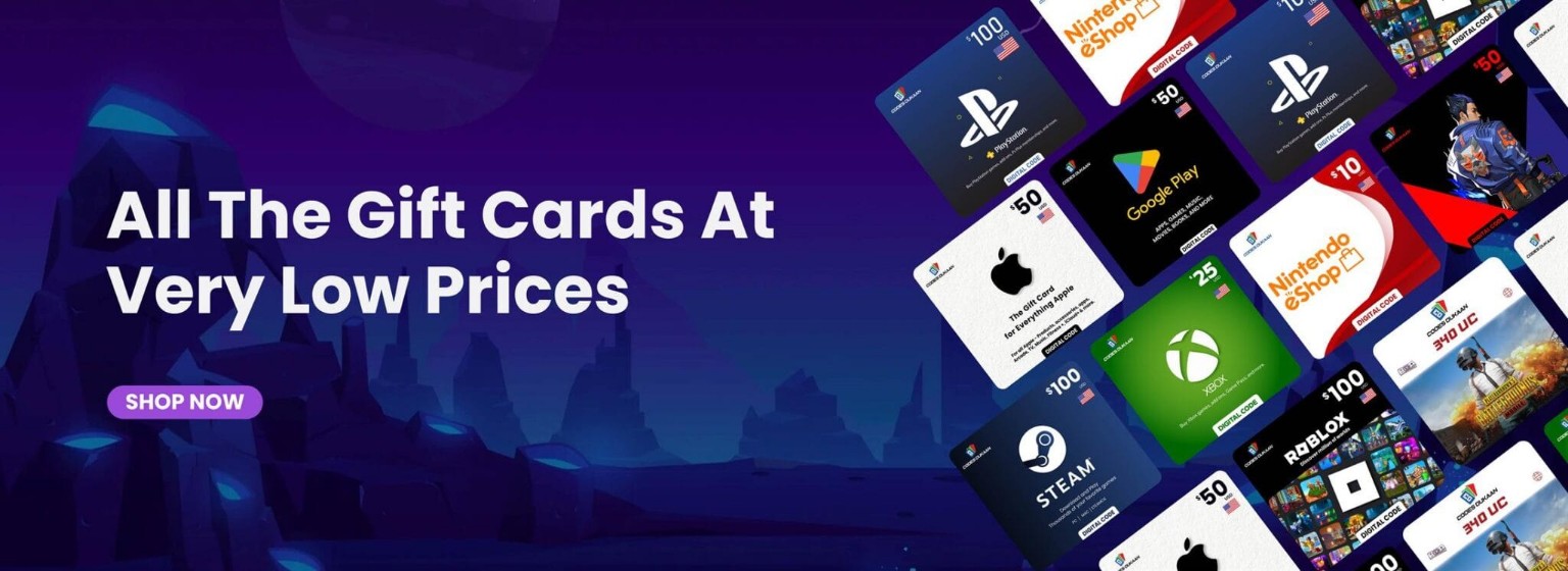 All the gift cards at very low prices